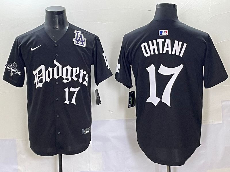 Men 2025 Los Angeles Dodgers #17 Ohtani Black Seventh generation Joint Name Nike MLB Jersey style 11->los angeles dodgers->MLB Jersey
